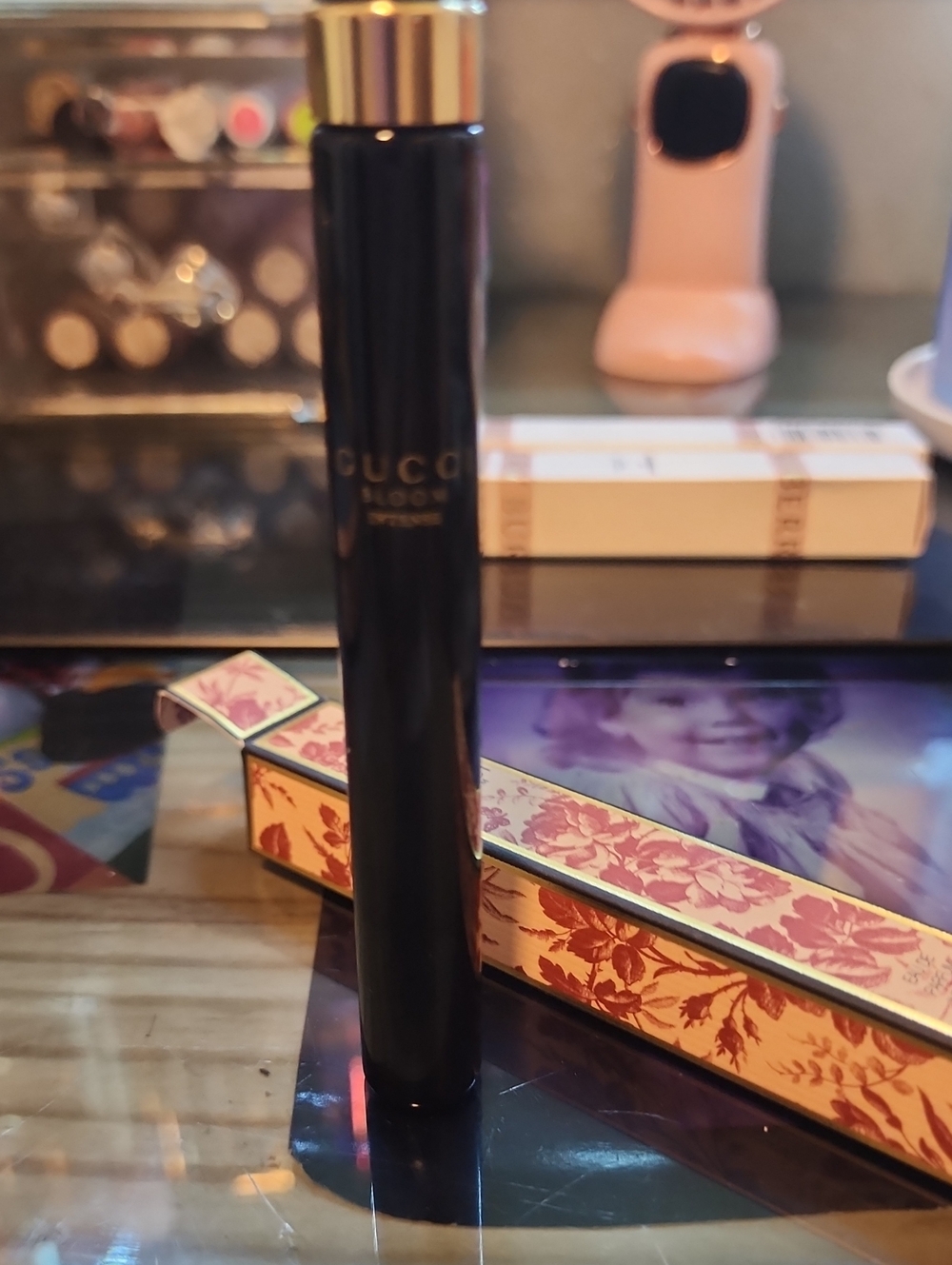 Gucci Bloom Travel Spray – Black with Gold Cap